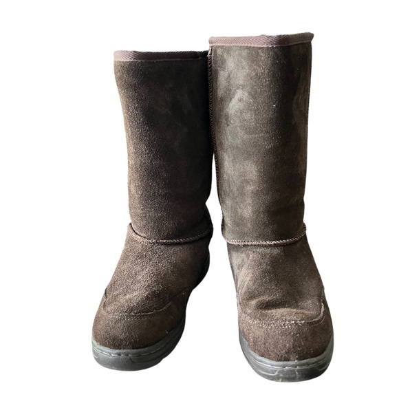 UGG Ultra‎ Tall Revival Tasman Braid Women’s Boots Size 7 Brown Suede Shearling - Picture 1 of 12